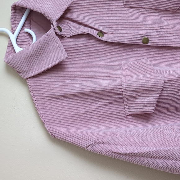 Pink Corduroy Snap Front Shirt Unbranded Long Sleeve 24" Pit-to-Pit - Picture 3 of 12